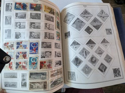 Loaded with Stamps Statesman Album with P.R. China!, Russia & More - 229 Photos