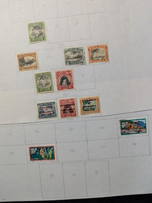 Niue Collection on Home Made Pages - Most MH - Some Used - 8 Photos