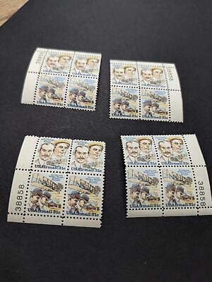 VEGAS - 1978 Wright Airmail Plate Block Set of 4 -Scott C91, C92 Pl#38858 MNH
