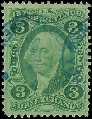 VEGAS - 1862-71 Revenue - Scott R16c - Light Cancel - Centering!