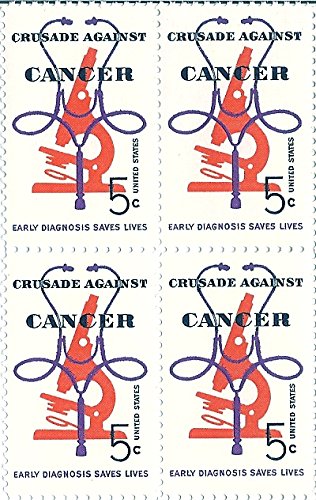 1965 Cancer Crusade Block of 4 5c Postage Stamps - Scott 1263 - MNH,OG cx262