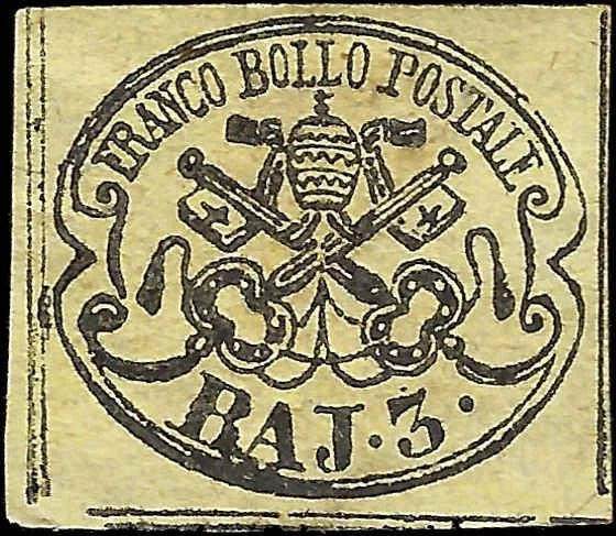 1852 Roman States, Italy 3b Stamp - Used? - Scott 4 - Cat= $55!
