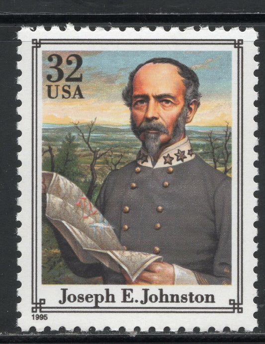 1995 Civil War Confederate General J. E. Johnston Single 32c , Scott2975m, MNH, OG