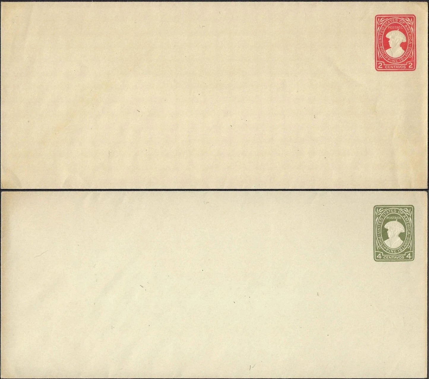 Philippines U41 & U42 2c & 4c Postal Stationery Envelopes Unused Lot