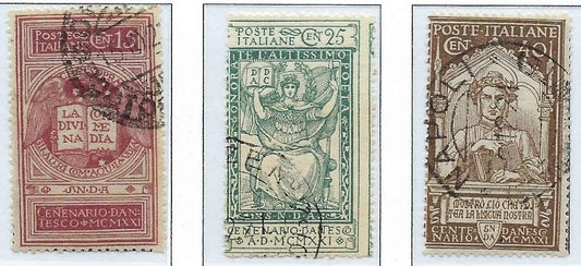 1921 Italy Stamp Set - Scott 133-135 - Canceled (More Scarce)- Solid -Cat= $96
