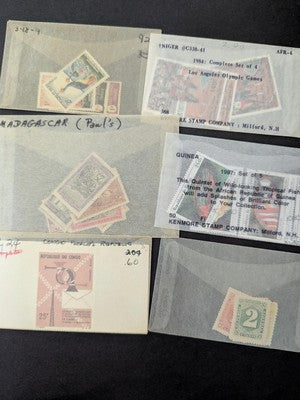 Box of Misc Africa Stamps in Glassines Unopened From Estate! -104 Photos