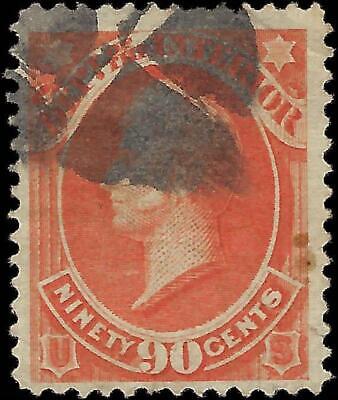 VEGAS - 1873 90c Interior Official - Scott O24 - Light Crease Upper Right