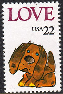 1986 Puppy Love Single 22¢ Postage Stamp - Sc# 2202 - MNH,OG
