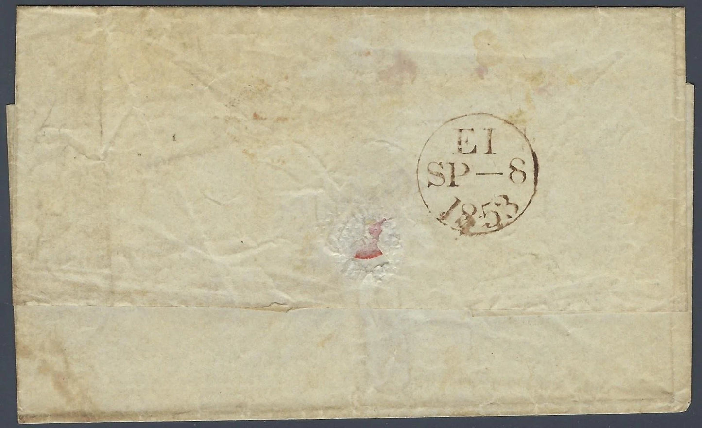 1853 Breat Britain Scott 4&5 Green Embossed+2d Blue Cover to Philadelphia