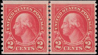 VEGAS - 1924 USA Washington Coil Joint Line Pair - Scott 599 - MNH - Choice!