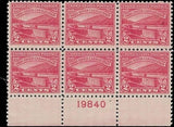 c1929 - 681 Ohio River Canalization Issue Plate Block of 6, MNH, Light Crease