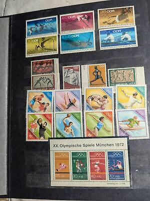 VEGAS - WW Olympics Stamp Collection in Stock Book -Some Better -MNH -19 Photos