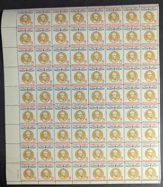 1959 USA 8c J. San Martin Sheet -Scott 1126 -MNH, Undisturbed OG -No Sig Flaws