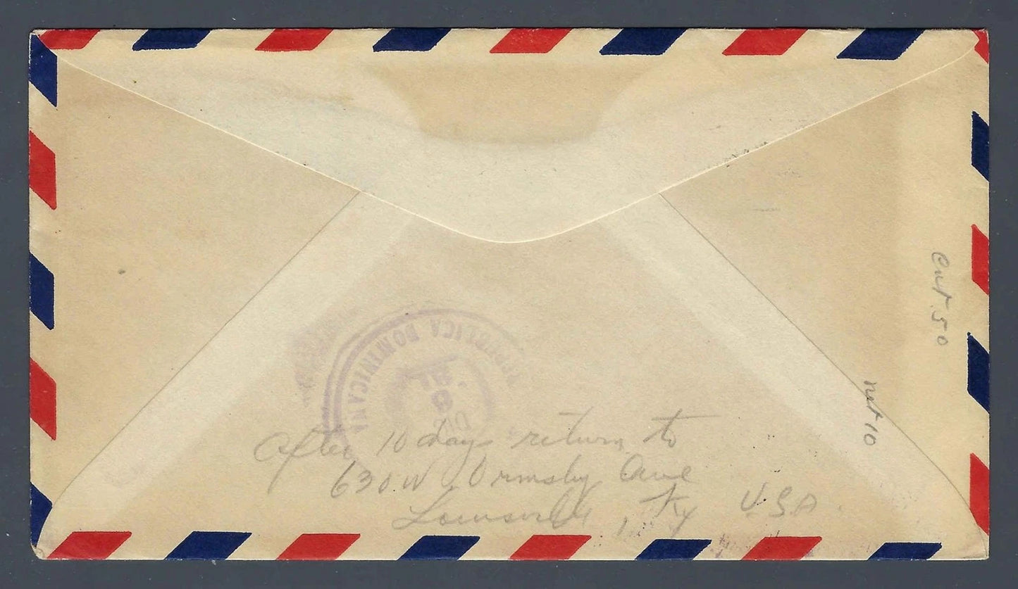 1931 FAM 6 First Flight Cover St Thomas Virgin Islands to San Pedro de Macoris