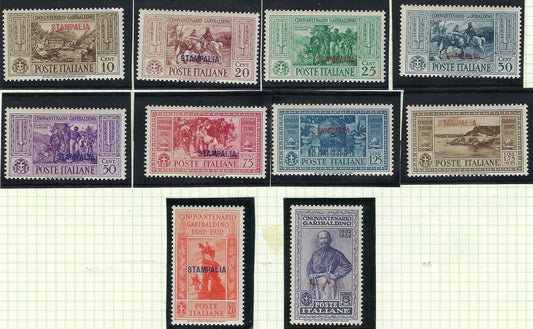 1932 Italy Offices In Stampalia Scott 17-26 - All Mint Lightly Hinged! - Choice