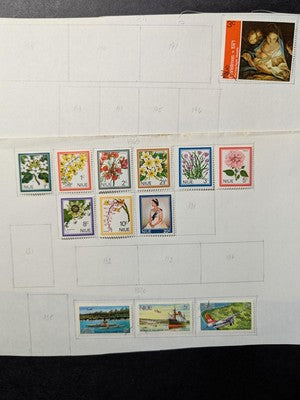 Niue Collection on Home Made Pages - Most MH - Some Used - 8 Photos
