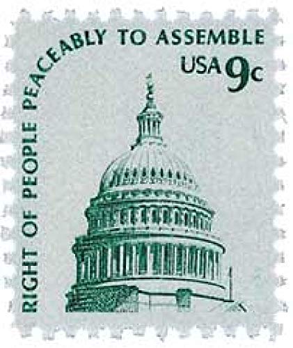 1975 Peacefully Assemble Single 9c Postage Stamp, Scott1591, MNH, OG