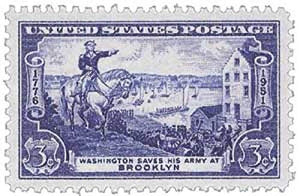 1951 Geo Washington Battle of Brooklyn Single 3c Postage Stamp - Sc#1003 -MNH,OG
