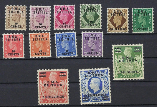 1948 Great Britain in Eritrea - Sc# 1-13 - All MNH, Undisturbed OG - Top Choice!