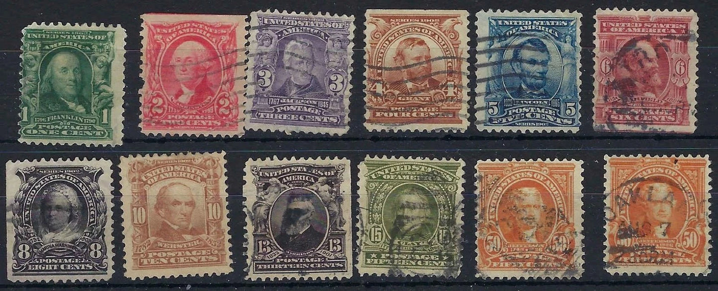 1902 USA - Scott 300-310 - Used - 2 Shades of 310!