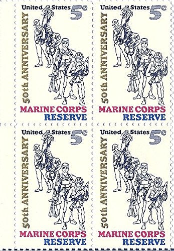 1966 Marine Corps Reserve Block Of 4 5c Postage Stamps, Scott1315, MNH, OG