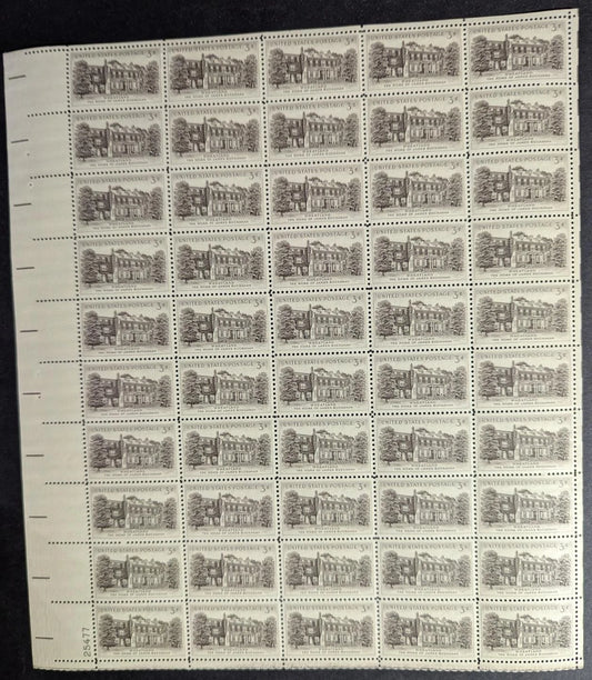 1956 USA 3c Wheatland Sheet -Scott 1081 -MNH, Undisturbed OG - No Sig Flaws