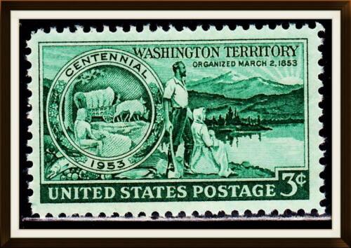 1953 Washington Territory Single 3c Postage Stamp - MNH, OG - Scott 1019