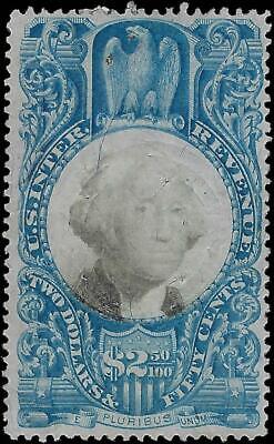 VEGAS - 1862-71 Revenue - Scott R124 - Light Cut Cancel - Nice Centering!