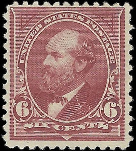 c1894 - #256 Garfield 6c USA Postage Stamp - MNH, No Gum - Light Thin - No WM