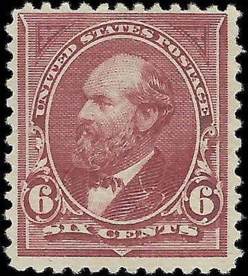 c1894 - #256 Garfield 6c USA Postage Stamp - MNH, No Gum - Light Thin - No WM