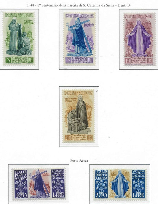 1948 Italy -Scott 489-492, C127-C128 - Clean Undisturbed OG! - Cat= $140!