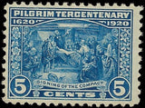 c1920 - Scott # 550 5c Pilgrim MNH, OG with Apparent Natural Gum Crease