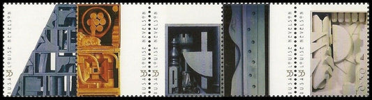 2000 Louise Nevelson, Sculptor Strip Of 5 33c Stamps, Scott 3379-3383, MNH, OG