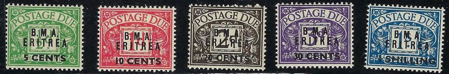 1948 Britain in Eritrea Sc# J1-J5 - MNH, OG - Clean!