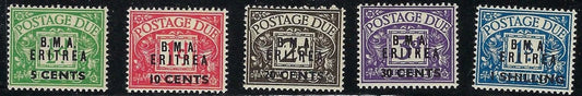 1948 Britain in Eritrea Sc# J1-J5 - MNH, OG - Clean!