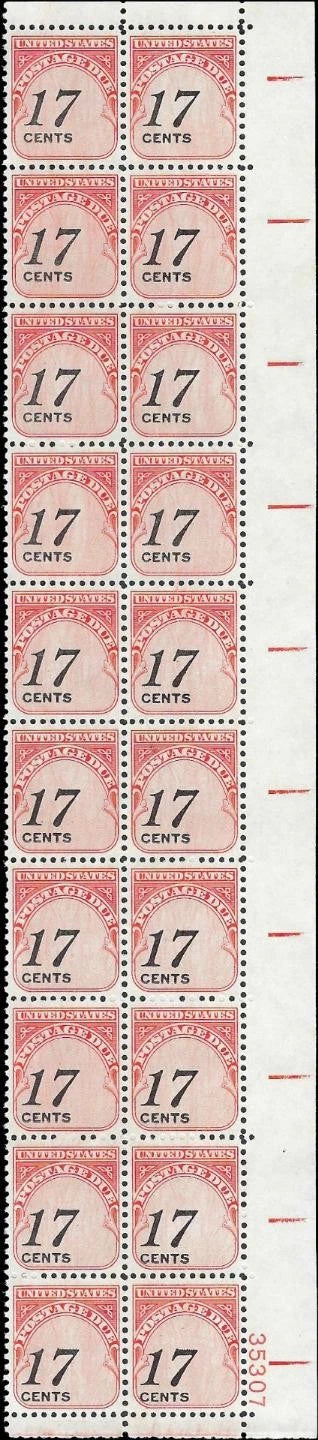 c1978 - Scott #J104 Postage Due Plate Block of 20! - MNH, OG