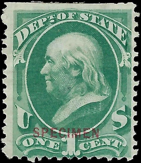 c1873 - Scott O57s Department of State Official Stamp 1c - MNG, Thin