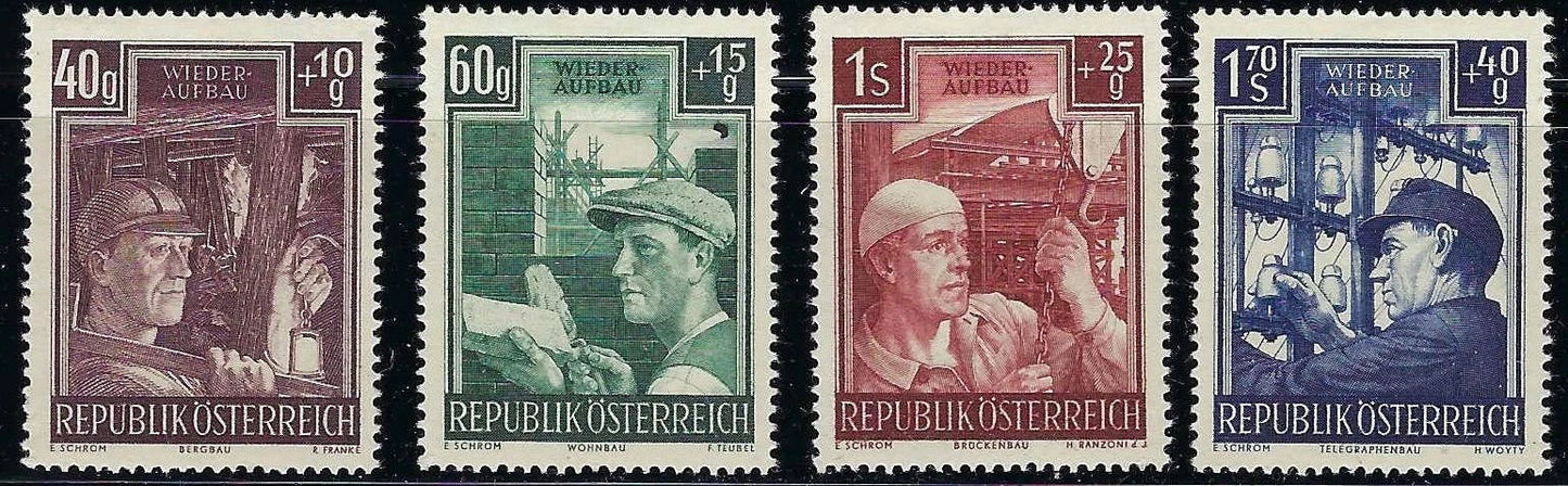 1951 Austria - Sc# B273-B276 - MLH, OG Full Set - Nice!
