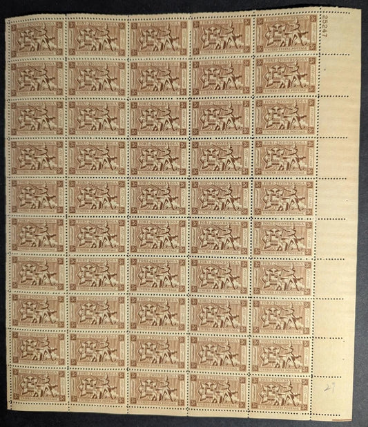 1955 USA 3c Ticonderoga Sheet -Scott 1071 -MNH, Undisturbed OG - No Sig Flaws