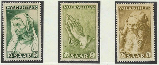 1955 Saar - Scott B105-B107 - MNH, Undisturbed OG - Choice!
