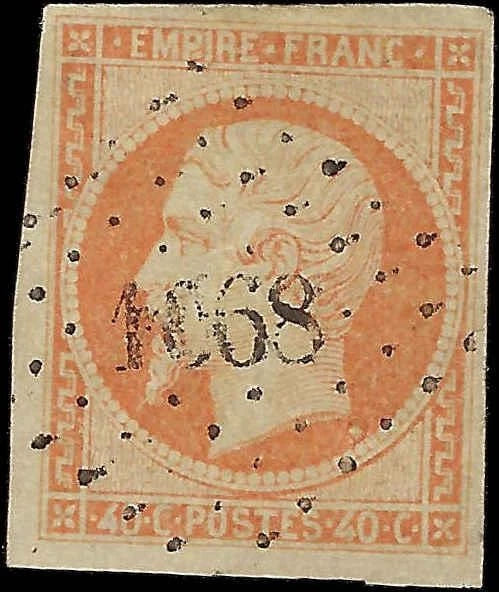 1853 France - Scott 18 - Used with Margins