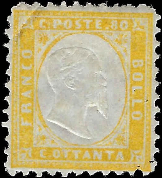 1862 Italy - Scott 21, Sass 4 - MH - Perf 11x11 - Prob Reperfed Sardinia #14