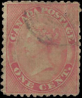 VEGAS - 1859 Canada Queen Victoria - 1c - Scott 14 - Used - Couple of Short Perfs
