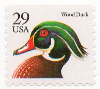 1991 Wood Duck Single 29c Postage Stamp, Scott 2484, MNH, OG