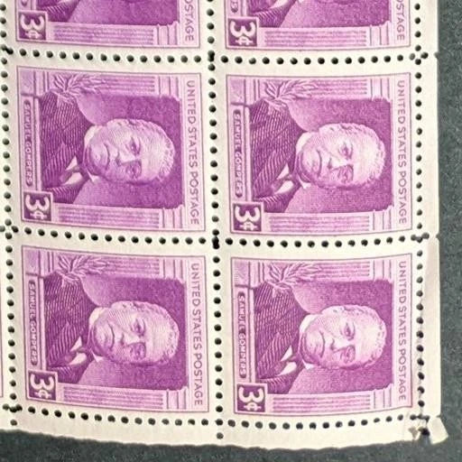 1950 USA Samuel Gompers 3c Sheet -Scott 988 -MNH, Undisturbed OG -Corner Flaw