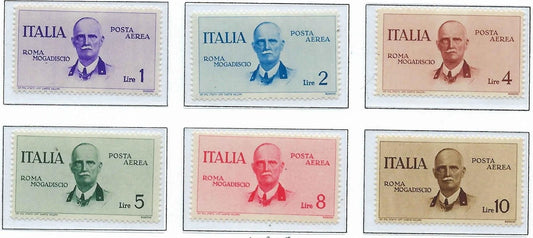 1934 Italy Air Post Set -Scott C73-C78, All MLH, OG