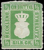c1864 Mecklenburg-Strelitz, Germany 1/3sg - Scott 2 - Mint - Thin, Small Tear