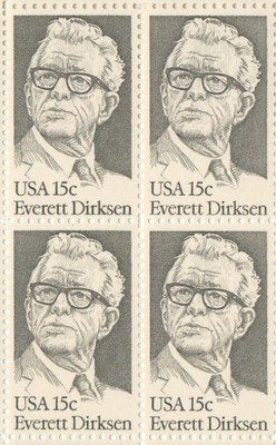 1981 Everett Dirksen Block of 4 15c Postage Stamps, Scott1874, MNH, OG