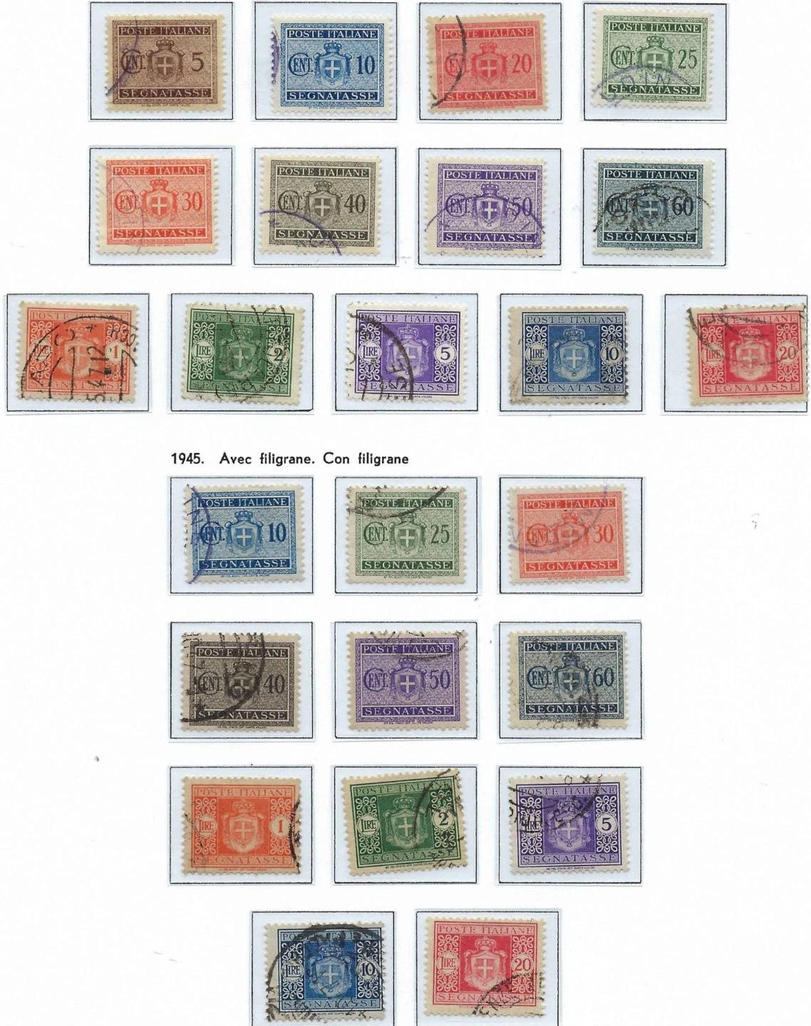 1945 Italy Postage Due Set - Scott J41-J64 -All Canceled -Nice! -Cat= $119!
