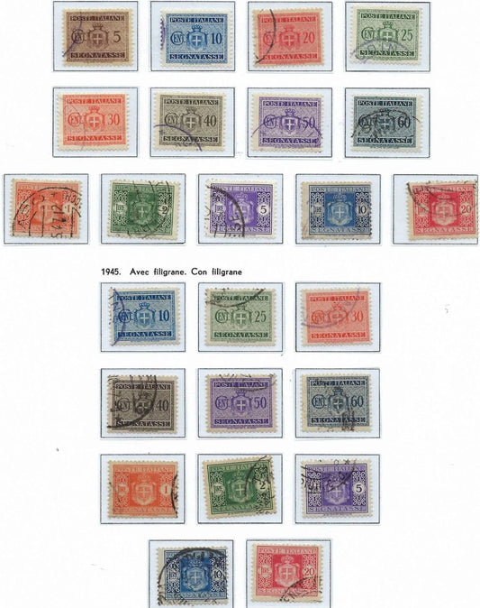 1945 Italy Postage Due Set - Scott J41-J64 -All Canceled -Nice! -Cat= $119!